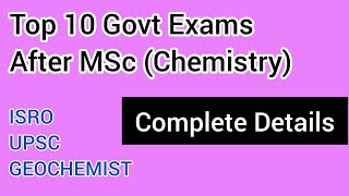 Top 10 Govt Jobs after MSc Chemistry Dont Miss [upl. by Chi423]