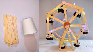 Diy Ferris wheel with popsicle sticksicecream sticksDiy Ferris wheel easydiy projectgift ideas [upl. by Jorge]