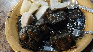 BLACK SOUPNBONGO THOBI EAT WITH CASSAVA and MACABO [upl. by Alodie]