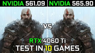 Nvidia Drivers 56109 vs 56590 RTX 4060 Ti Test in 10 Games 2024 [upl. by Ynettirb]