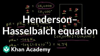 Henderson–Hasselbalch equation  Acids and bases  AP Chemistry  Khan Academy [upl. by Adiasteb]