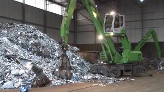 SENNEBOGEN  Scrap Handling 821 Electro and 825 Material Handlers with magnet and orange peel grab [upl. by Aiym]