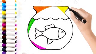 Drawing and Colouring Fish Pot [upl. by Aneev]