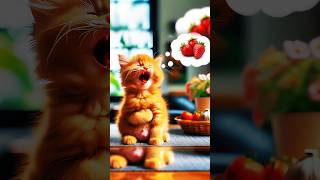 Kitten Eats Bad Strawberries 🍓🤢… But Grandma Saves the Day ❤️🐾 cat cattales catfunny [upl. by Florin845]