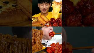 BIG BITES😯 Asmr best Korean spicy chicken food shorts asmr food spicy trending [upl. by Aynotel]