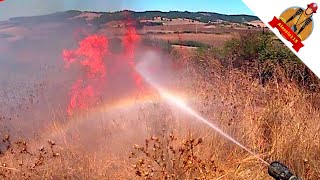 PROTEZIONE CIVILE Antincendio Boschivo 2019 Helmet Cam Fire Fighting [upl. by Neerak544]