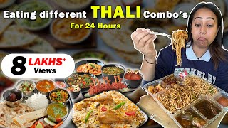 Eating different THALI Food for 24 Hours  Food Challenge🍱 [upl. by Lezned]