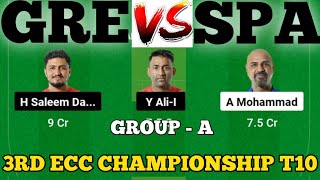 GRE vs SPA  SPA vs GRE Prediction  GRE VS SPA 3RD European T10 Cricket Match [upl. by Mastat]