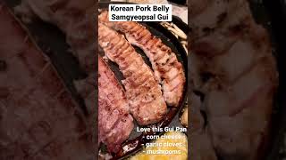 Korean Pork Belly cooking on my Korean Grill Pan with divided sections [upl. by Krahmer]