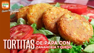 Tortitas de papa con zanahoria y queso  Cocina Vegan Fácil [upl. by Haim]