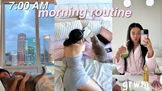 7 AM MORNING VLOG ♡ my productive  healthy routine aesthetic self care pilates classes  GRWM [upl. by Iemaj917]