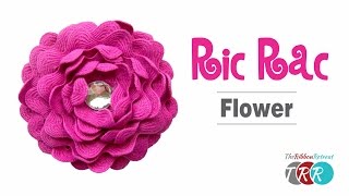 How to Make a Ric Rac Flower  TheRibbonRetreatcom [upl. by Ramah]