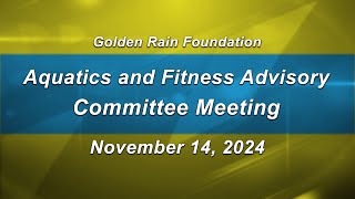 GRF Aquatics and Fitness Advisory Committee Meeting on November 14 2024 [upl. by Castora]