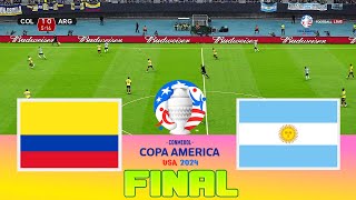 COLOMBIA vs ARGENTINA  Copa America 2024 USA Final  Full Match  Realistic PES Gameplay [upl. by Ainiger942]