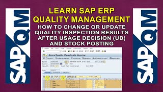 how to change inspection results after usage decision UD and completion of stock posting [upl. by Truitt]