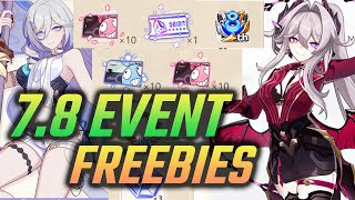 Honkai 78  8th Anniversary Freebies Special Supply and Spending Event [upl. by Nadabas]