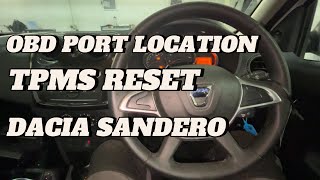 DACIA SANDERO OBD PORT LOCATION TPMS RESET [upl. by Genvieve]