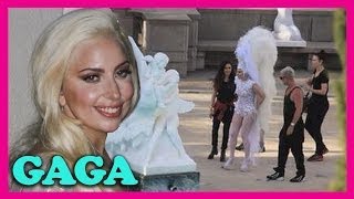 Lady Gaga Films quotGUYquot Music Video at Hearst Castle Whats Up With Gaga [upl. by Ainos]