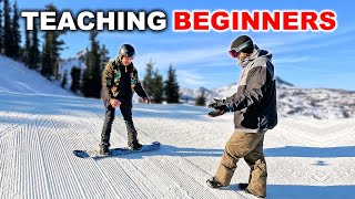 Teaching Complete Beginners How To Snowboard [upl. by Astera]