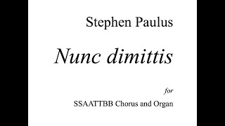 Nunc dimittis – Stephen Paulus [upl. by Janetta]