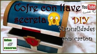 DIY COFRE JOYERO de CARTÓN Con LLAVE Secreta manualidad PARTE 1 H Tutoriales [upl. by Cira233]