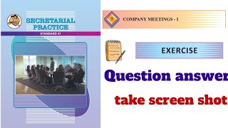 11th sp chapter 7 company meetings 1 full question answer commerce secretarialpractice [upl. by Sussi]