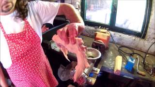 Grinding Beef Hearts and Chicken Backs with PORKERT 32 Meat Grinder [upl. by Nuli]