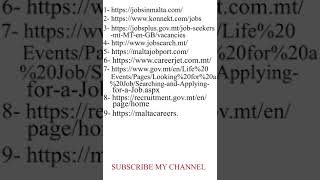 Websites amp job portals in Malta for jobs shorts [upl. by Saree]