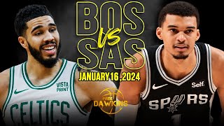 Boston Celtics vs San Antonio Spurs Full Game Highlights  January 17 2024  FreeDawkins [upl. by Asertal]