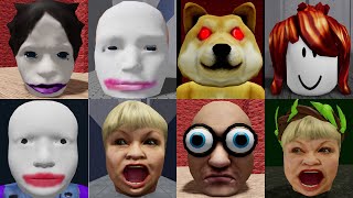 Escape the Heads Roblox Challenges  Running Bacon Head Scary Head Doge Head Escape Walking Head [upl. by Otilia]