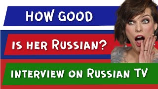 Milla Jovovich is speaking Russian on Russian talkshow Part 2  Learn Real Russian in Context [upl. by Ttehc]