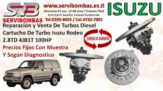 Cartucho De Turbos Isuzu Rodeo 28TD 4JB1T 100HP Zona 7 Periférico Guatemala [upl. by Deeann858]