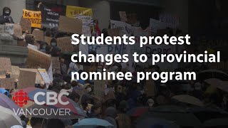 Students protest change to BC permanent residency guidelines [upl. by Monarski524]