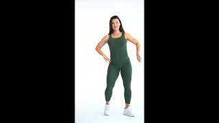 Ribbed Organic Leggings Top Ladies Olive Greenworkoutclothes gymclothesgymfashion fitnessclothes [upl. by Adnarrim151]