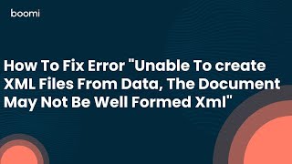 How To Fix Error quotUnable To create XML Files From Data The Document May Not Be Well Formed Xmlquot [upl. by Isma895]