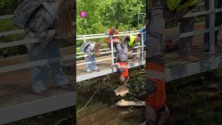 Rescue Operation Construction Workers Save Pet from Ditch shorts [upl. by Enyalahs]