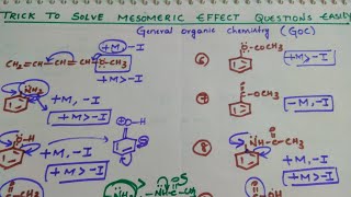 Trick to solve Mesomeric Effect Questions EasilyGeneral organic chemistryGOC [upl. by Lamoureux866]