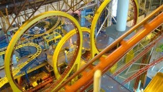 Mindbender Roller Coaster POV Edmonton Mall Canada [upl. by Thorfinn]