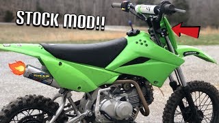 SICK STOCK MOD KLX110L GETS UPGRADES  Bills Pipes Exhaust [upl. by Nytsud]