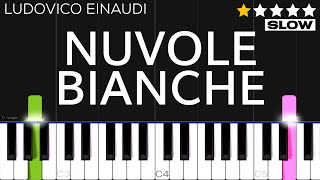 Ludovico Einaudi  Nuvole Bianche  EASY SLOW Piano Tutorial [upl. by Matejka]