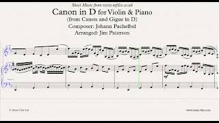 Pachelbels Canon in D for Violin and Piano  sheet music score [upl. by Lavina352]