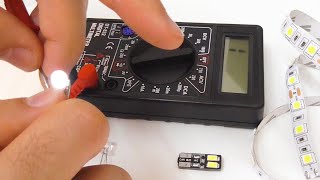 How to test LEDs using a cheap digital multimeter Cylindrical SMD LED [upl. by Minette]