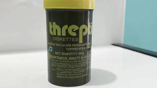 Threptin diskette threptin biscuit high calorie protein biscuit complete info [upl. by Yggep]