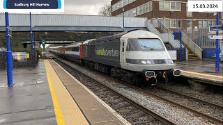 Trains at Sudbury Hill Harrow amp Sudbury Hill Tube Station 15032024 [upl. by Checani]