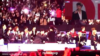 171201 Exo  GOT7 Wanna One NCT 127 Reaction to BTS FULL performance  MAMA [upl. by Vacla455]