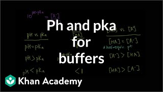 pH and pKa relationship for buffers  Chemistry  Khan Academy [upl. by Ashlee]