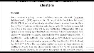 Constraints on the richness–mass relation and the optical SZE positional offset distribution for SZE [upl. by Acino98]