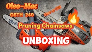 Unboxing  Small chainsaw from Italian  OleoMac GSTH 240 VS GST 250 chainsaw [upl. by Formica]