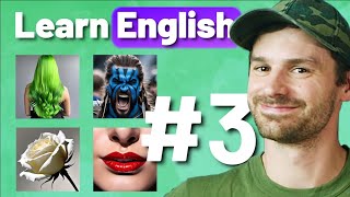 3 Red Blue Black White Green Beginner English [upl. by Atinhoj571]