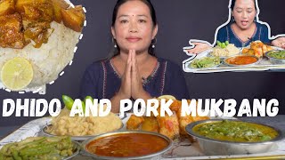 Nepali Dhido and Pork Mukbang🤤🍴Mukbang09 after very long time [upl. by Jamnis]